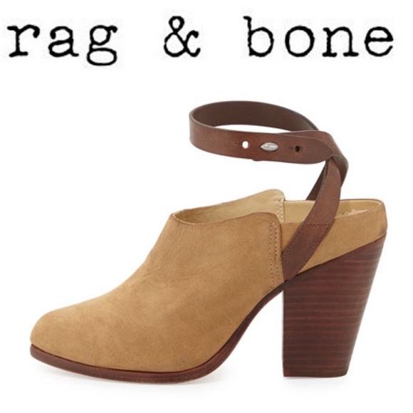 Rag & Bone Kenny Nubuck Ankle Strap Slide Camel 37 7 Boho Western Southwestern - Picture 1 of 16